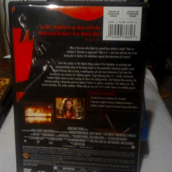 V FOR VENDETTA  DVD - Picture 2 of 3
